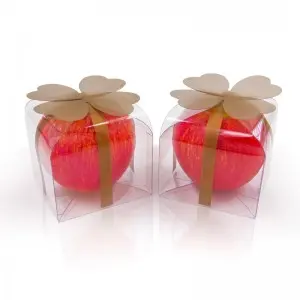 Custom Small Square Transparent ClearPET PVC Packaging Plastic Party Favor Box For Cupcake