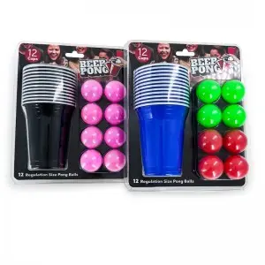 High Quality Beer Plastic Cups And Balls Red Cup Beer Pong Game 12pack Beer Pong clamshell box Set