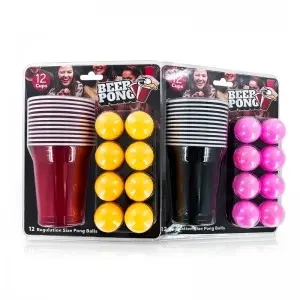 Beer Pong Game Set Drinking Cups Pong Balls Adults Party Game 12 pcs Kit