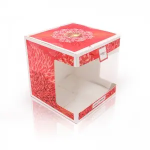 Multi Size Square Cardboard Window Box Packing Gift Paper Boxes with pvc window for Candy Cake  Cookie