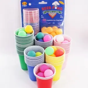 High Quality Beer Plastic Cups And Balls Red Cup Beer Pong Game 12pack Beer Pong clamshell box Set