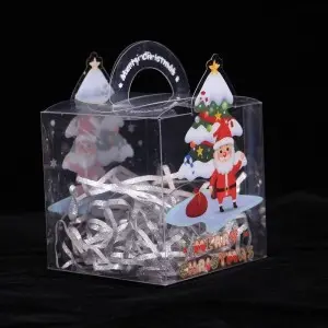 Hot Sale Transparent PET Clear Plastic Candy Cake Boxes For Christmas Gift