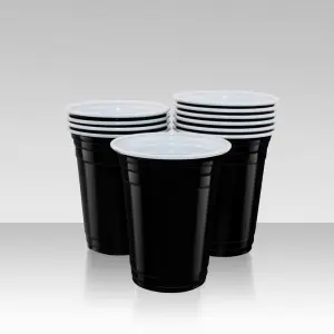 12oz/16oz festival reusable hard plastic cups wholesale red and customize white logo plastic cup party drink game cup