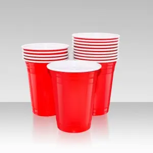 Personalized Brand Logo Reusable 16oz Red PP Plastic Party Cups Disposable Drinking Cups for Birthday Celebrations