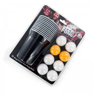Beer Pong Set 24 PCS American Novelty Drinking Game 12Cups and 12 Orange Balls