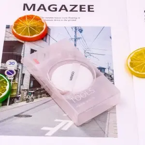 Customized clear plastic makeup puff makeup tool beauty sponge blender packaging folding box with hanger
