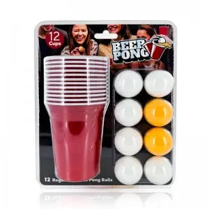 High Quality Beer Plastic Cups And Balls Red Cup Beer Pong Game 12pack Beer Pong clamshell box Set