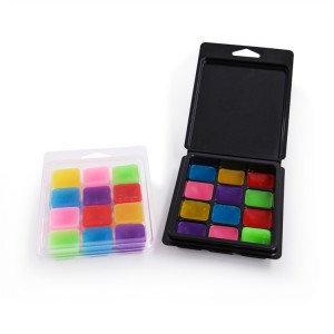 Customized Clear PVC/PET Square Shape 12  6cavity Wax Melts Clamshell Plastic Packaging Blister Tray With Hanger Wholesale