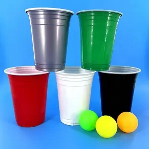 Custom Logo Wholesale Party Disposable 16oz  Red Black Clear Custom Plastic Juice  Party Cup