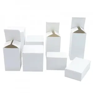 Custom Mini Luxury Perfume Sample Packaging 300gsm White Cardboard Gold Foil Coated Paper Packaging Box