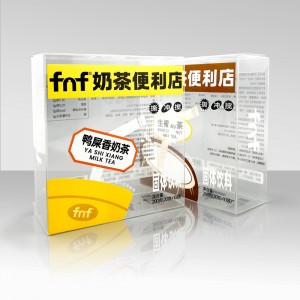 Clear Pvc Plastic Folding Packaging Box for Food Milk Tea packaging solution