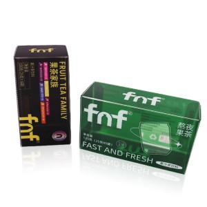 Customized PET PVC PP Clear Transparent Food Coffee Packaging Box Hanging Ear Coffee liquor Water Proof Plastic Box