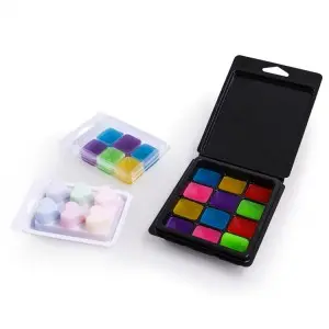 Customized Clear PVC/PET Square Shape 12  6cavity Wax Melts Clamshell Plastic Packaging Blister Tray With Hanger Wholesale