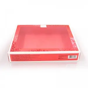 White Kraft Coated Printed Packaging Baking Food Gift Paper Dispaly Box With Pvc Window