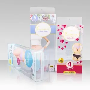 kailiou Custom Womens mens retail underwear plastic packaging box transparent PP plastic box