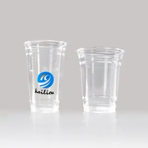 Popular demand Disposable 16oz clear PET cups tailored printing for unique coffee shop