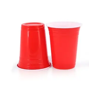 16OZ Red Party Cups Wholesale Customize Logo PP Plastic Cup