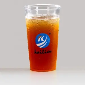 14oz/16oz disposable custom-designed BPA-free plastic cups for cold beverages.