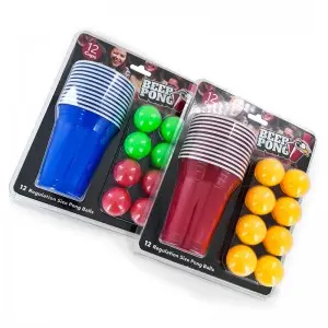High Quality Beer Plastic Cups And Balls Red Cup Beer Pong Game 12pack Beer Pong clamshell box Set