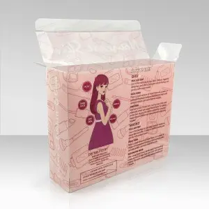 Printed hot sale strong and durable folding packing plastic box for cosmetics, print with custom logo and brand