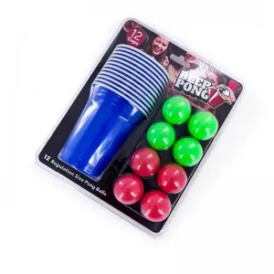 Wholesale disposable custom logo plastic 16oz party cup drinking game 12pack balls cups kit beer pong set