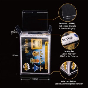 Custom Transparent PET PVC Plastic Packaging Box Plastic Protector Funko Pop Box Folding Box With Auto Lock