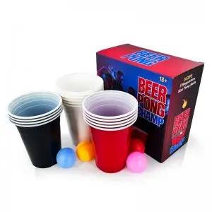 American red color game 12 Pack Beer Pong Set disposable thick cold and hot plastic beverage drinking party cups