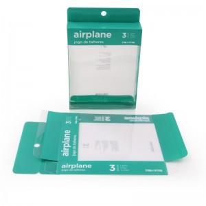 Custom printed Electronic Earphone Plastic Folding Packaging Box with Hanger