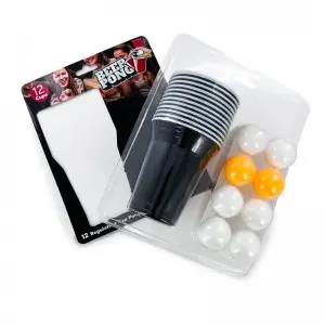 Beer Pong Set 24 PCS American Novelty Drinking Game 12Cups and 12 Orange Balls