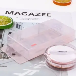 Customized clear plastic makeup puff makeup tool beauty sponge blender packaging folding box with hanger