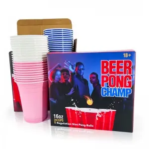American red color game 12 Pack Beer Pong Set disposable thick cold and hot plastic beverage drinking party cups