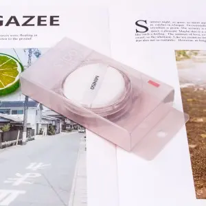 Customized clear plastic makeup puff makeup tool beauty sponge blender packaging folding box with hanger