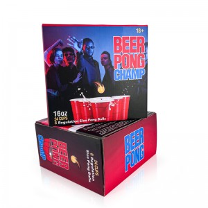 Custom Reusable 16oz red 24 party cups Beer Pong Set Outdoor Drinking Games