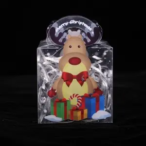 Christmas Candy Box Plastic Clear Gift Boxes Christmas Weddings Party Favors Boxes Xmas Holiday Party Treat Cookies Gift Box with Butterfly Bow Handle for Winter Holiday New Year Party