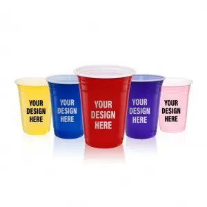 Party Beer Plastic cup  disposable Plastic mug Beerpong Plastic mug Wedding Plastic mug  Blue hexagonal Plastic cup