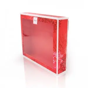 White Kraft Coated Printed Packaging Baking Food Gift Paper Dispaly Box With Pvc Window