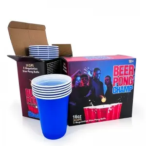 Custom Reusable 16oz red 24 party cups Beer Pong Set Outdoor Drinking Games