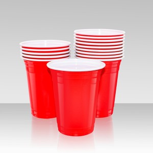 16Oz Plastic Disposable PP Cups Custom Beerpong Set Beer Pong Party Cups Red Cup