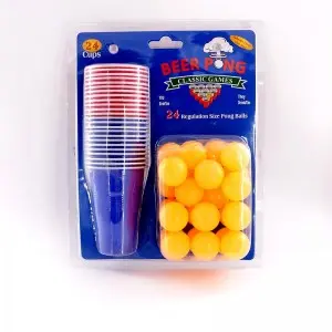High Quality Beer Plastic Cups And Balls Red Cup Beer Pong Game 12pack Beer Pong clamshell box Set